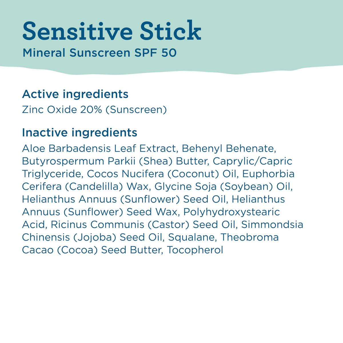 Back view of BLUE LIZARD Sensitive Mineral Sunscreen Stick SPF 50