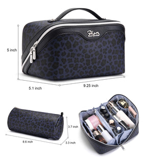 Back view of BOYATU Travel Makeup Bag showing zipper