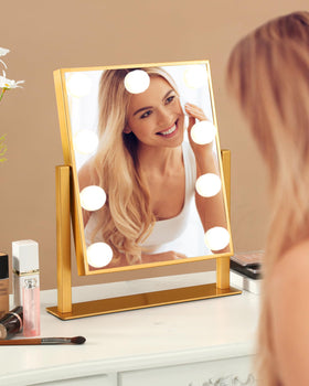 Back view of BWLLNI Lighted Makeup Mirror showing metal frame