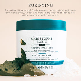 Back view of Christophe Robin Purifying Shampoo packaging