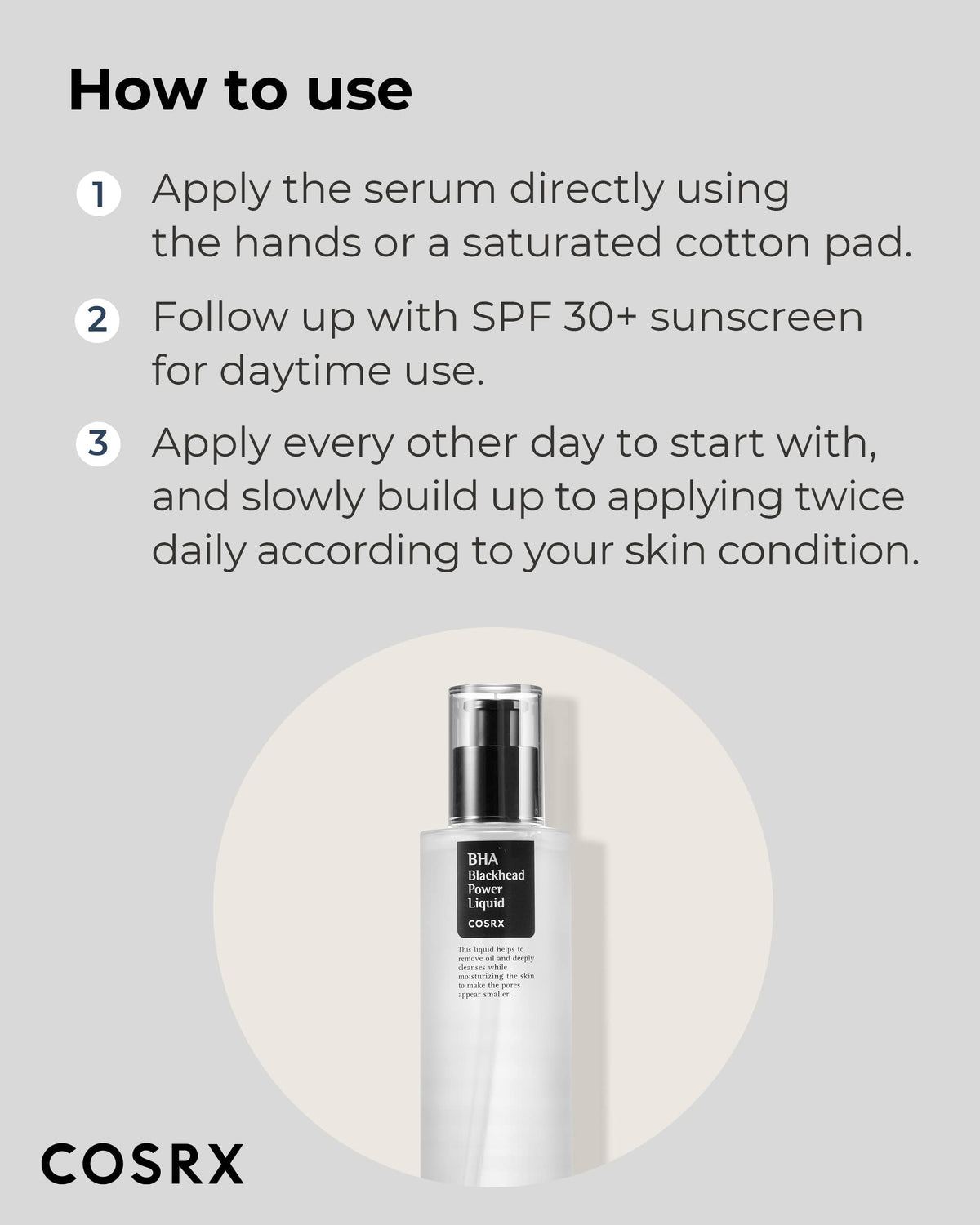 Back view of COSRX toner bottle with ingredient list
