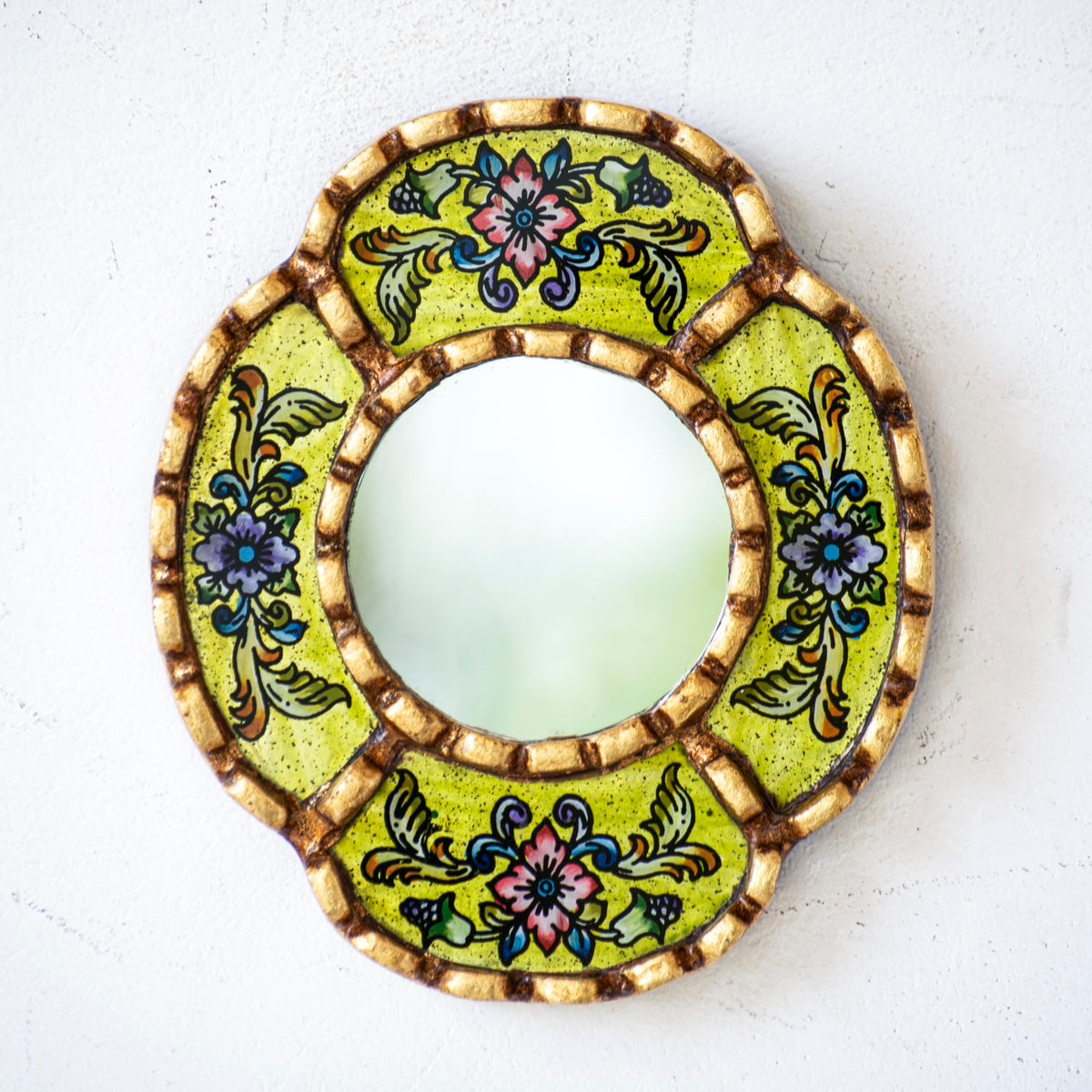 Back view of DecorContreras Small Oval Wall Mirror showing secure mounting support