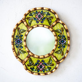 Back view of DecorContreras Small Oval Wall Mirror showing secure mounting support
