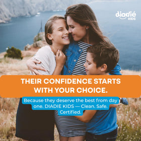 Back view of DIADIÉ Kids Body Wash bottle with ingredient list