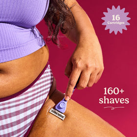 Back view of Dollar Shave Club women's razor refills