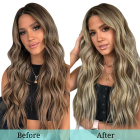 Back view of DOORES Clip in Hair Extensions