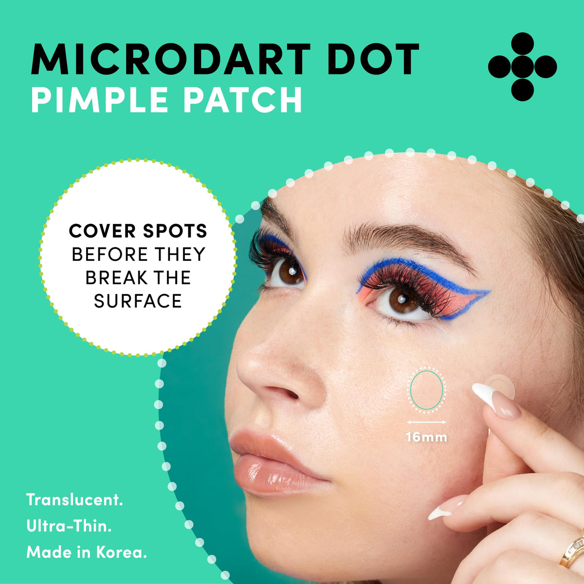 Back view of Dots for Spots Pimple Patches packaging