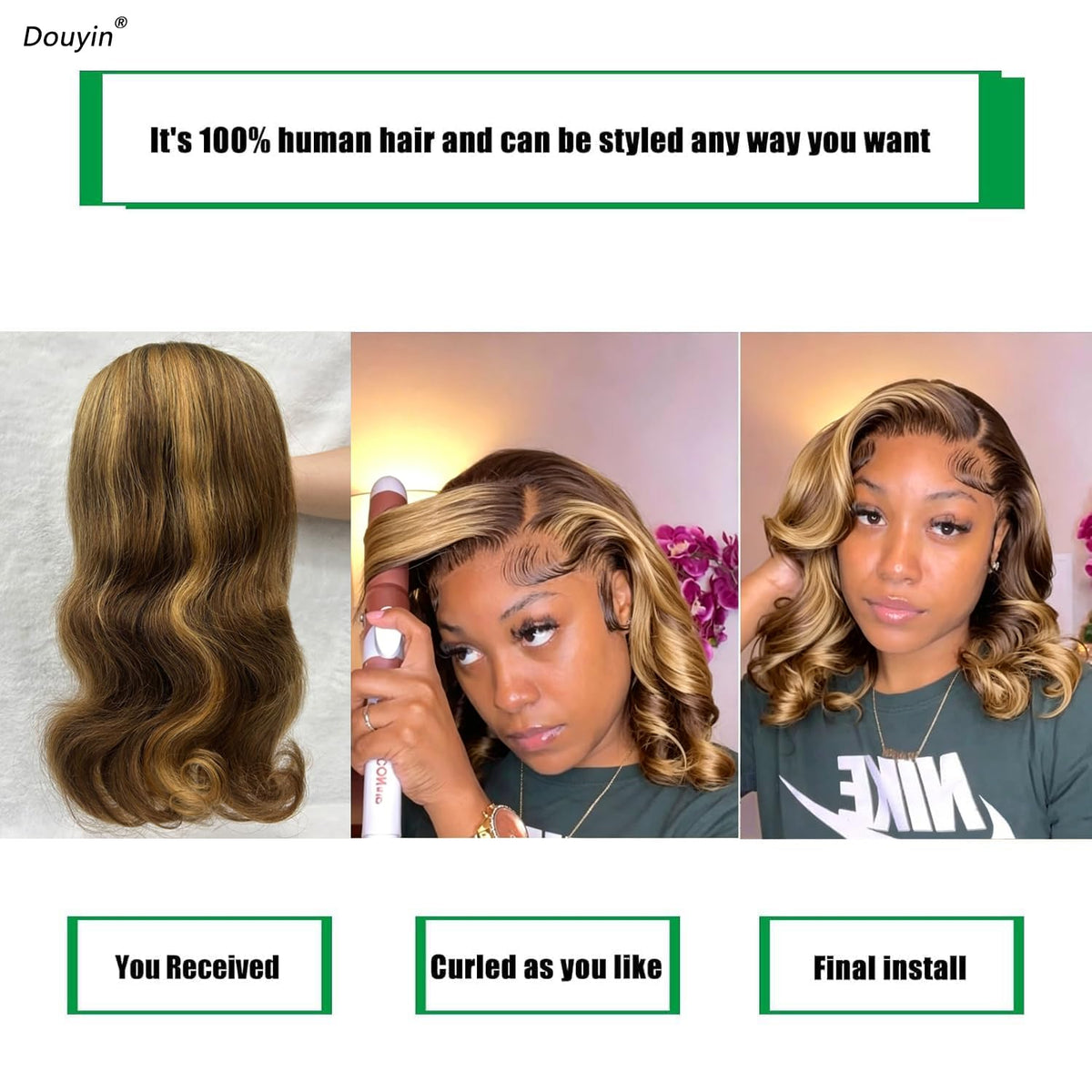 Back view of Douyin 4/27 Ombre Bob Wig