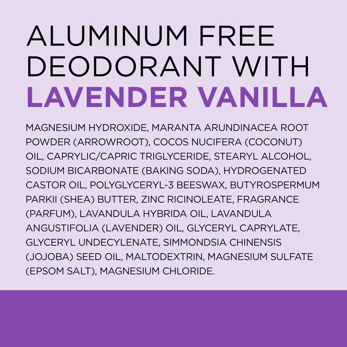 Back view of Dr Teal's Deodorant Lavender Vanilla