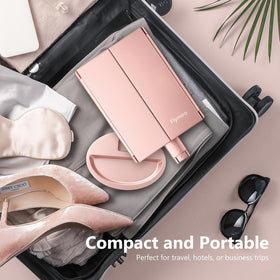 Back view of Flymiro Tri-fold Lighted Vanity Makeup Mirror