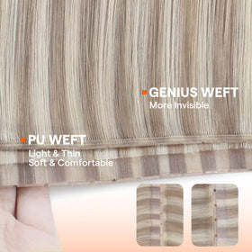 Back view of Full Shine Butterfly Weft Hair Extensions