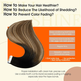 Back view of Full Shine Tape In Extensions in use