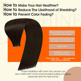 Back view of Full Shine Tape In Hair Extensions