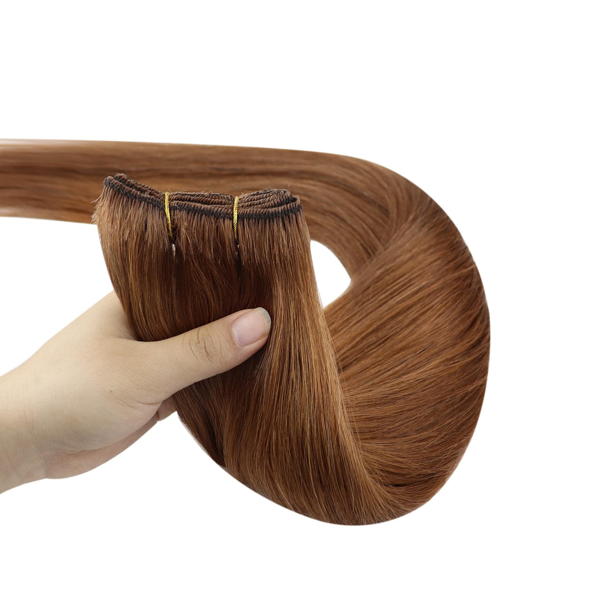 Back view of Full Shine weft hair extensions