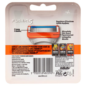 Back view of Gillette Fusion 5 Blades replacement pack