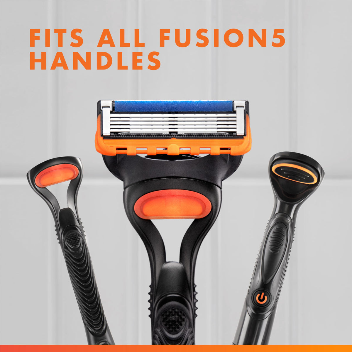 Back view of Gillette Fusion5 razor blade showing blade stabilization