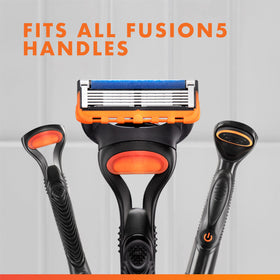 Back view of Gillette Fusion5 razor blade showing blade stabilization