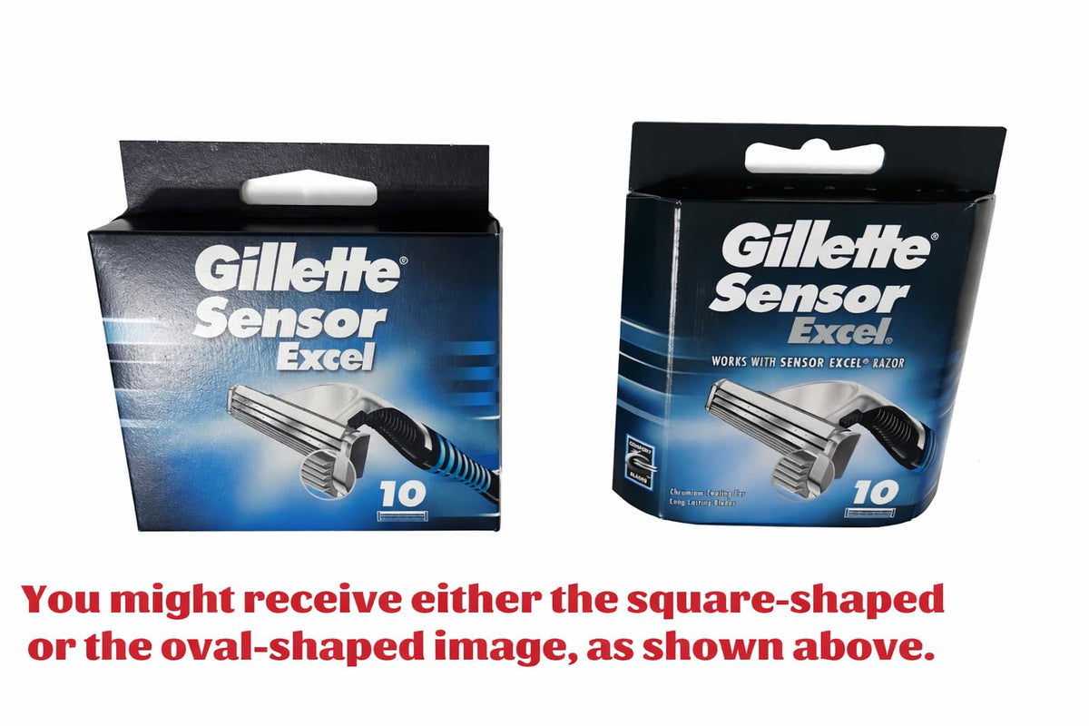Back view of Gillette Sensor Excel Razor Blades packaging