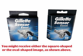 Back view of Gillette Sensor Excel Razor Blades packaging
