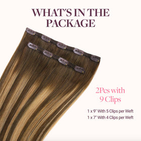 Back view of GOO GOO Clip in Hair Extensions showcasing length