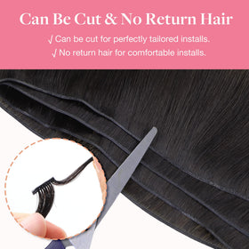 Back view of GOO GOO Genius Weft Hair Extensions showing blend with natural hair