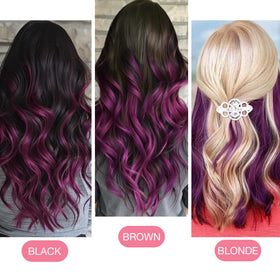 Back view of GOO GOO Tape in Hair Extensions 22" Violet