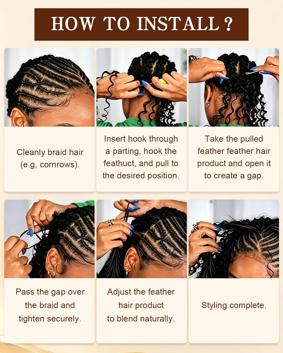 Back view of hairstyle using REMESSE Miracle Knots Crochet Hair