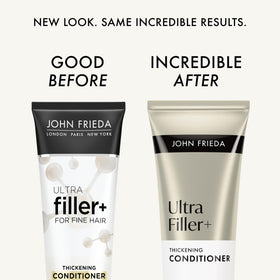 Back view of John Frieda ULTRAfiller+ Thickening Conditioner bottle