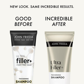 Back view of John Frieda ULTRAfiller+ Thickening Shampoo bottle