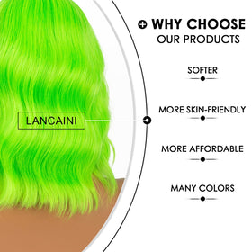 Back view of LANCAINI Short Bob Wig showing length