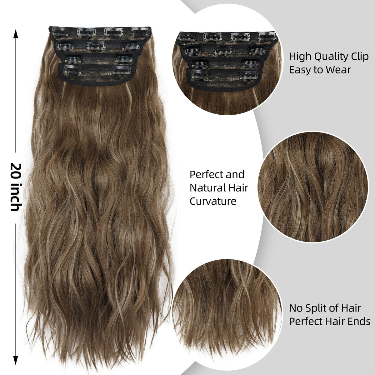 Back view of LEEONS Clip-in Hair Extensions