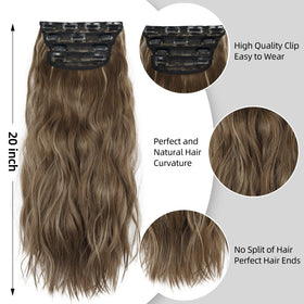 Back view of LEEONS Clip-in Hair Extensions