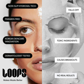 Back view of LOOPS Glow Gang Face Mask Set packaging