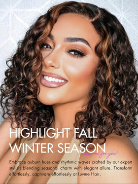 Back view of LUVME HAIR 12-inch curly bob glueless wig showing natural curls