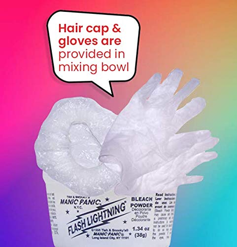 Back view of MANIC PANIC hair lightening kit packaging