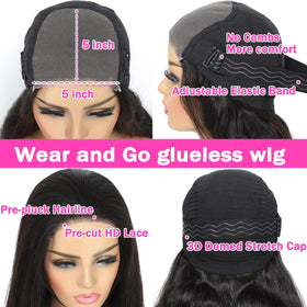 Back view of MUZOJET Glueless Body Wave Wig