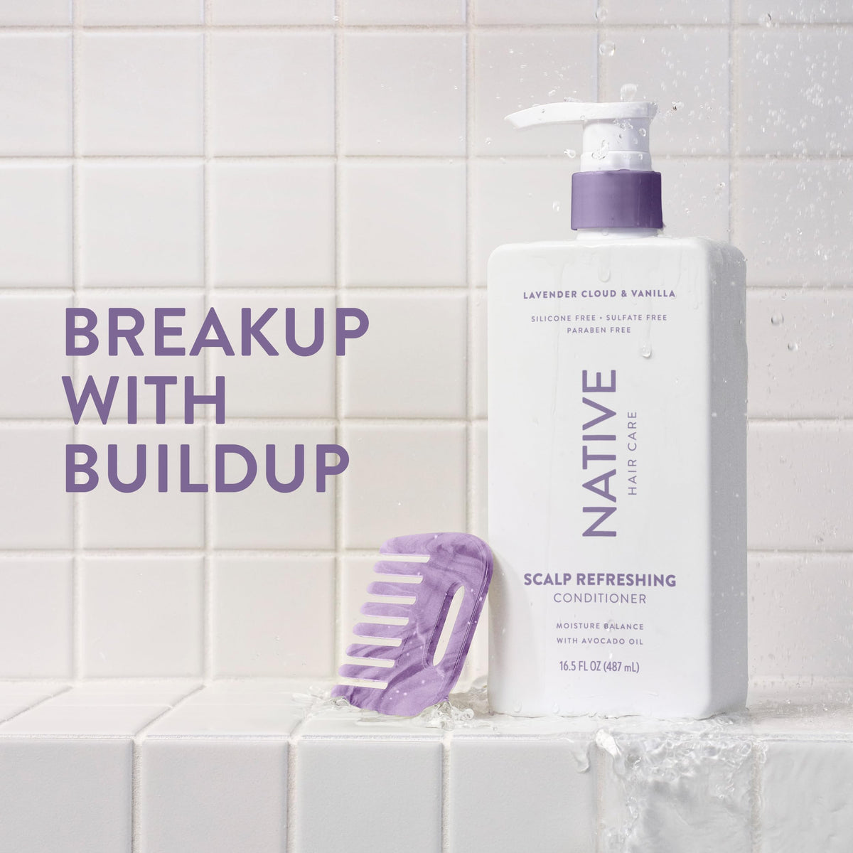 Back view of Native Scalp Refreshing Conditioner Lavender Cloud & Vanilla