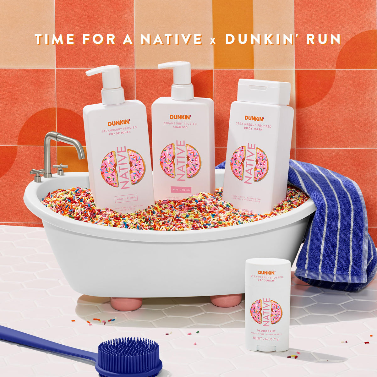 Back view of Native Strawberry Frosted Conditioner showing ingredients