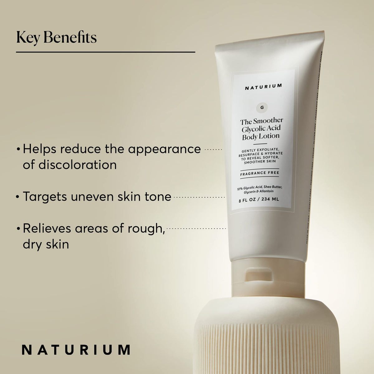 Back view of Naturium The Smoother Body Lotion packaging