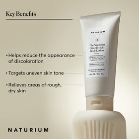 Back view of Naturium The Smoother Body Lotion packaging