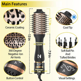 Back view of Nicebay Hair Dryer Brush
