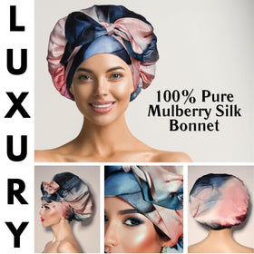 Back view of Nochka Fashion 19 Momme silk bonnet