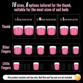 Back view of NOVO OVO Extra Short French Tip Nail Tips packaging