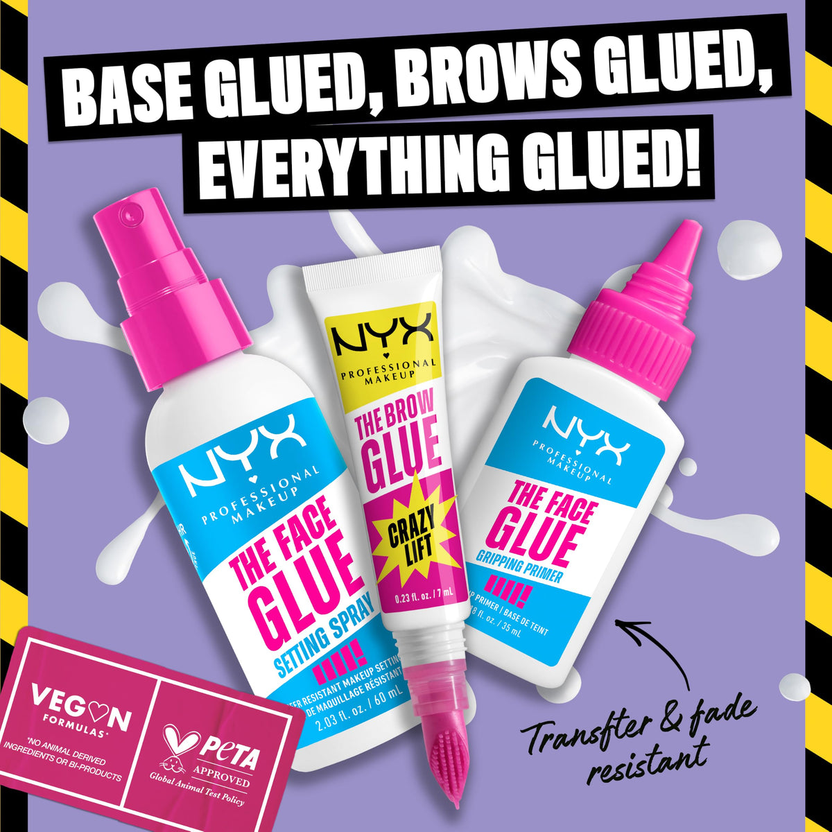 Back view of NYX Brow Glue Crazy Lift packaging