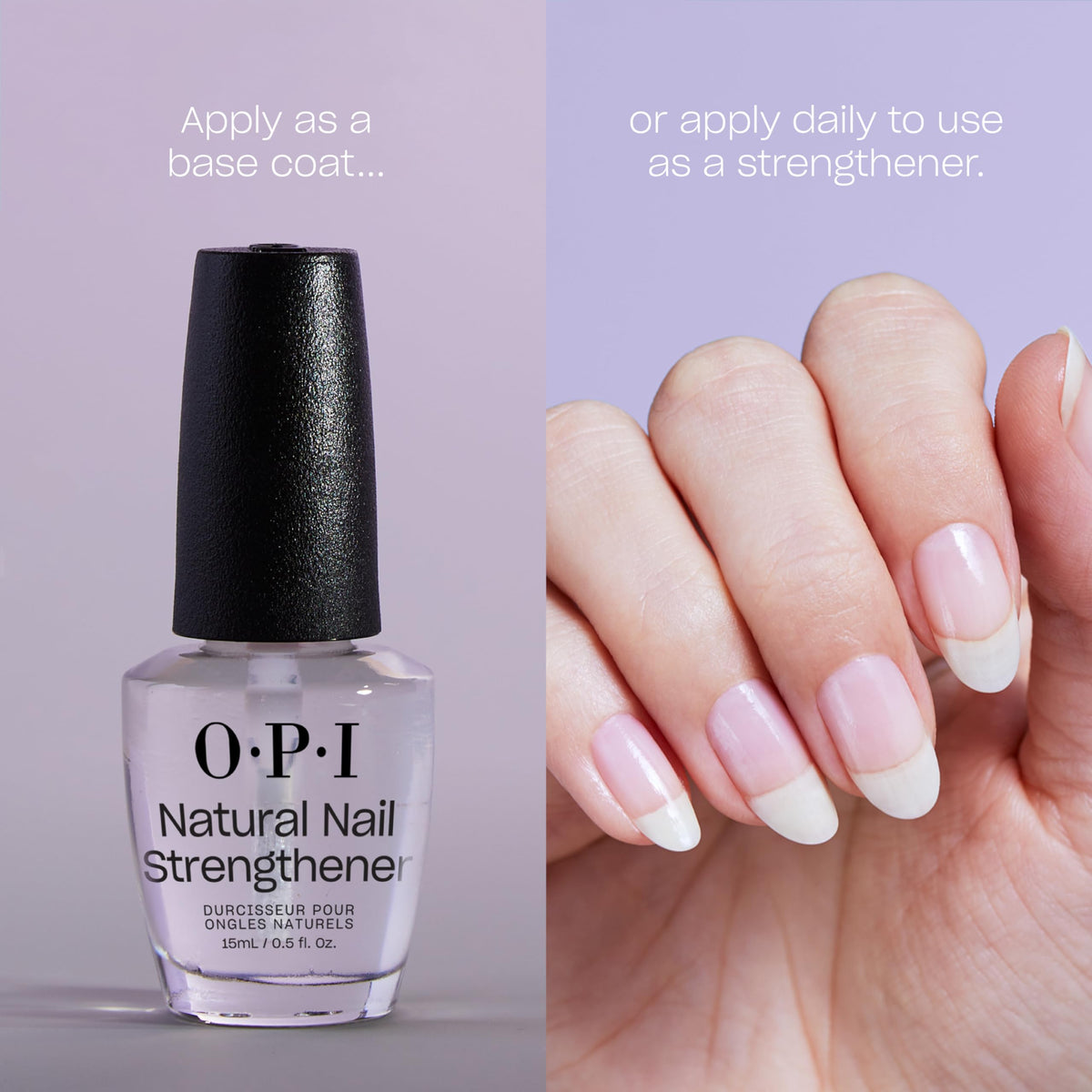 Back view of OPI Natural Nail Strengthener packaging