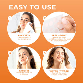 Back view of PatchRx Acne Patches packaging with ingredients