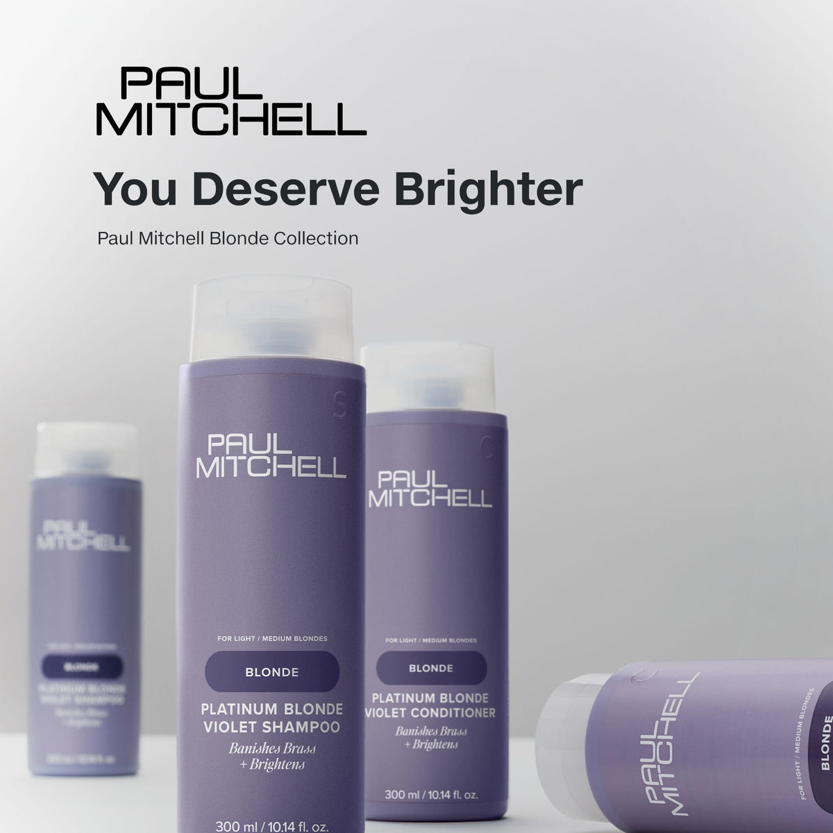 Back view of Paul Mitchell Platinum Blonde Violet Shampoo bottle