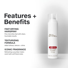 Back view of Paul Mitchell Super Clean Hairspray bottle