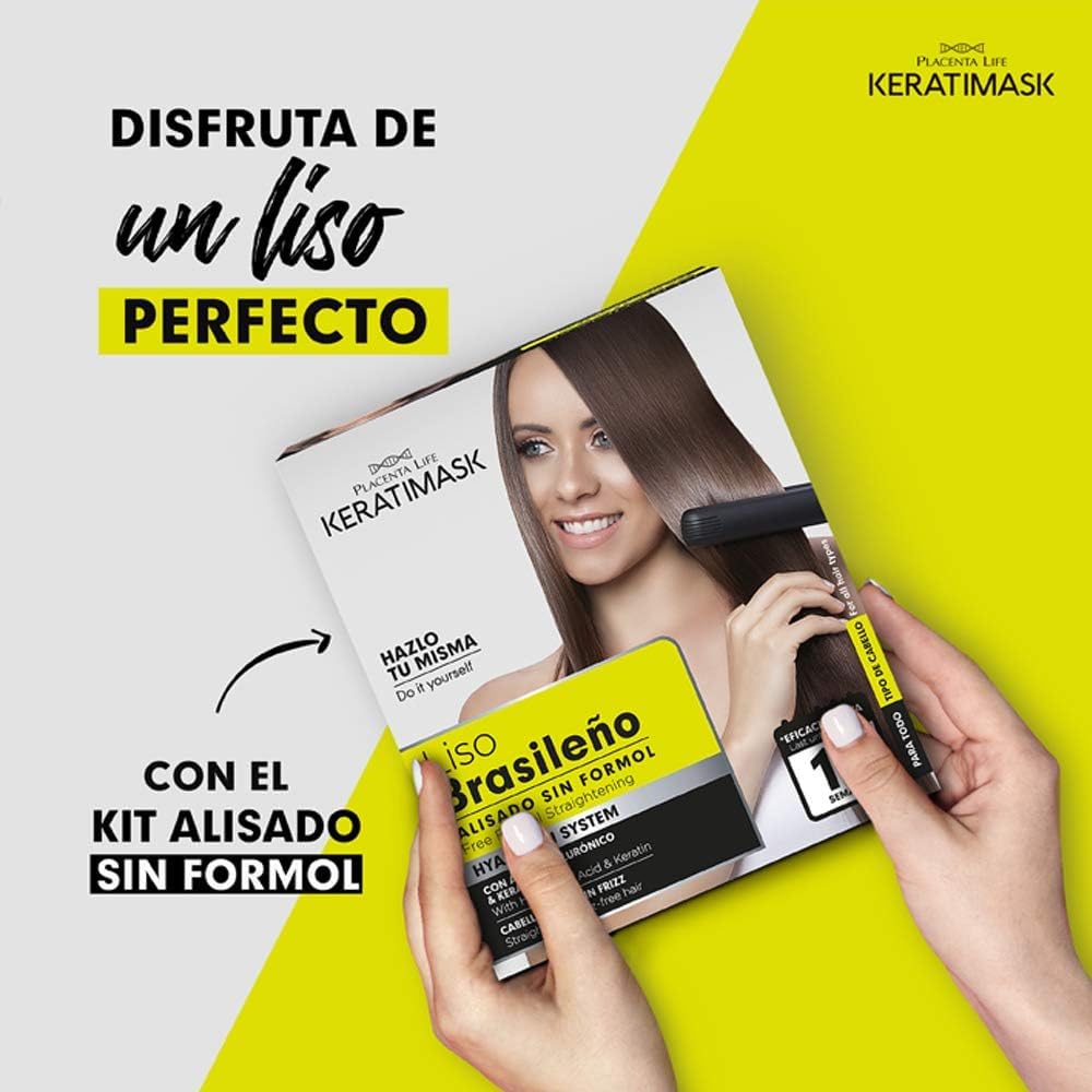 Back view of PLACENTA LIFE KERATIMASK Brazilian Straightening Kit