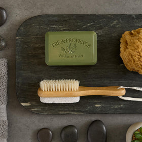 Back view of Pre de Provence soap bar packaging